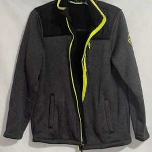 Boys free country Black grey and Yellow Jacket fleece lined XL
